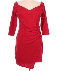 Red three quarter length red mini dress LuLus NWT large